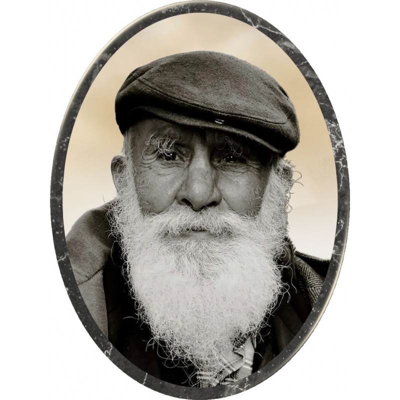 Médaillon funéraire homme barbue