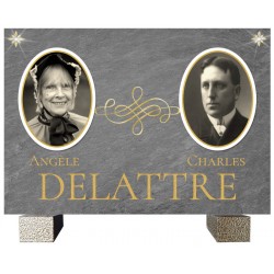 Placa funeraria doble...