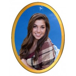 Jeune femme Medaillon Photo Or